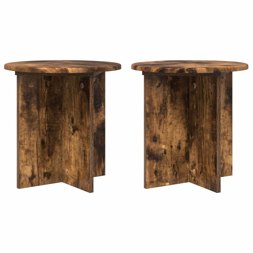 Produktbild för Växtställ 2 pcs Rökt ek 40 x 40 x 40 cm Konstruerat trä