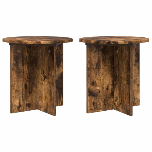 vidaXL Växtställ 2 pcs Rökt ek 40 x 40 x 40 cm Konstruerat trä