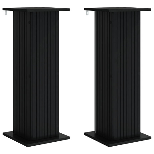 vidaXL Växtställ 2 pcs Svart 30,5 x 30 x 80,5 cm Konstruerat trä