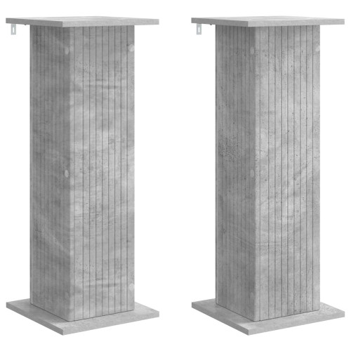 vidaXL Växtställ 2 pcs Betonggrå 30,5 x 30 x 80,5 cm Konstruerat trä