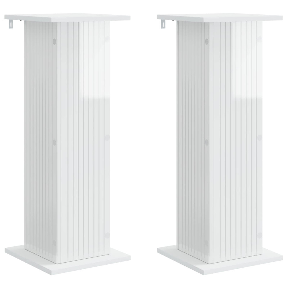 Produktbild för Växtställ 2 pcs Vit högglans 30,5 x 30 x 80,5 cm