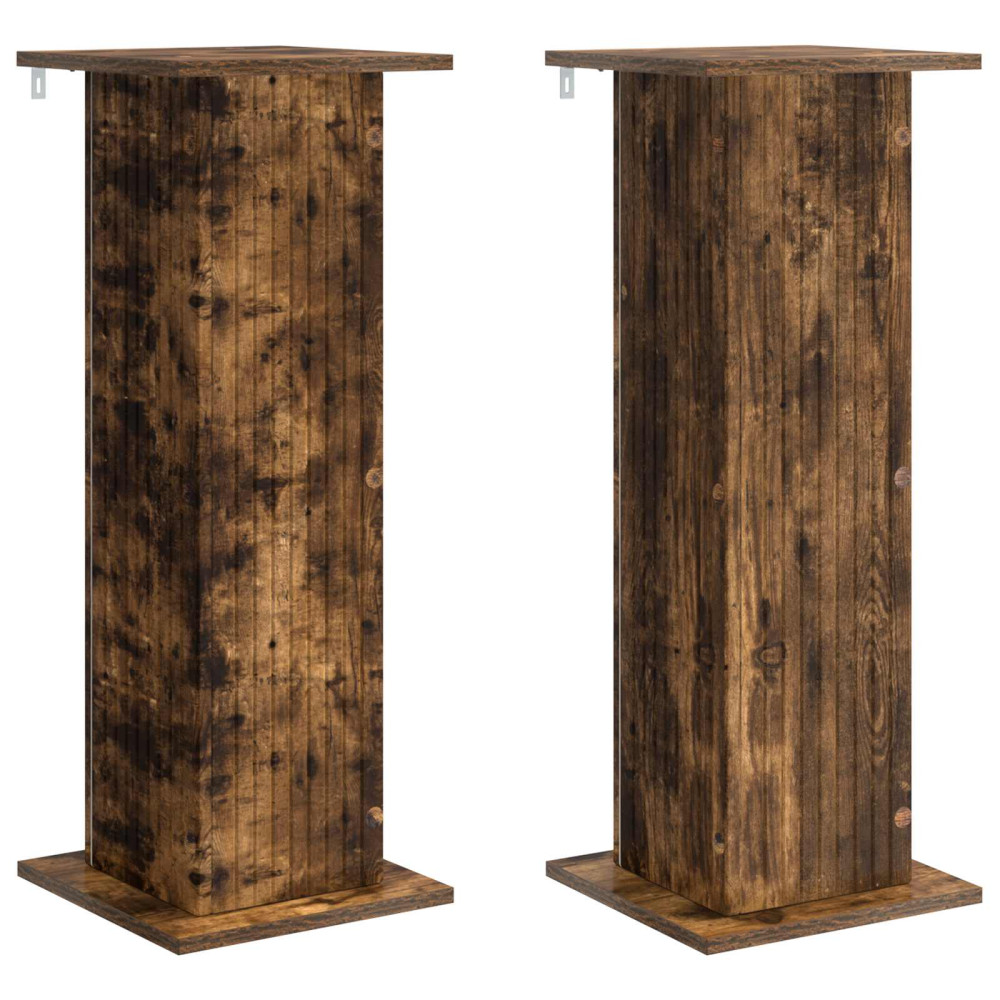 Produktbild för Växtställ 2 pcs Rökt ek 30,5 x 30 x 80,5 cm Konstruerat trä