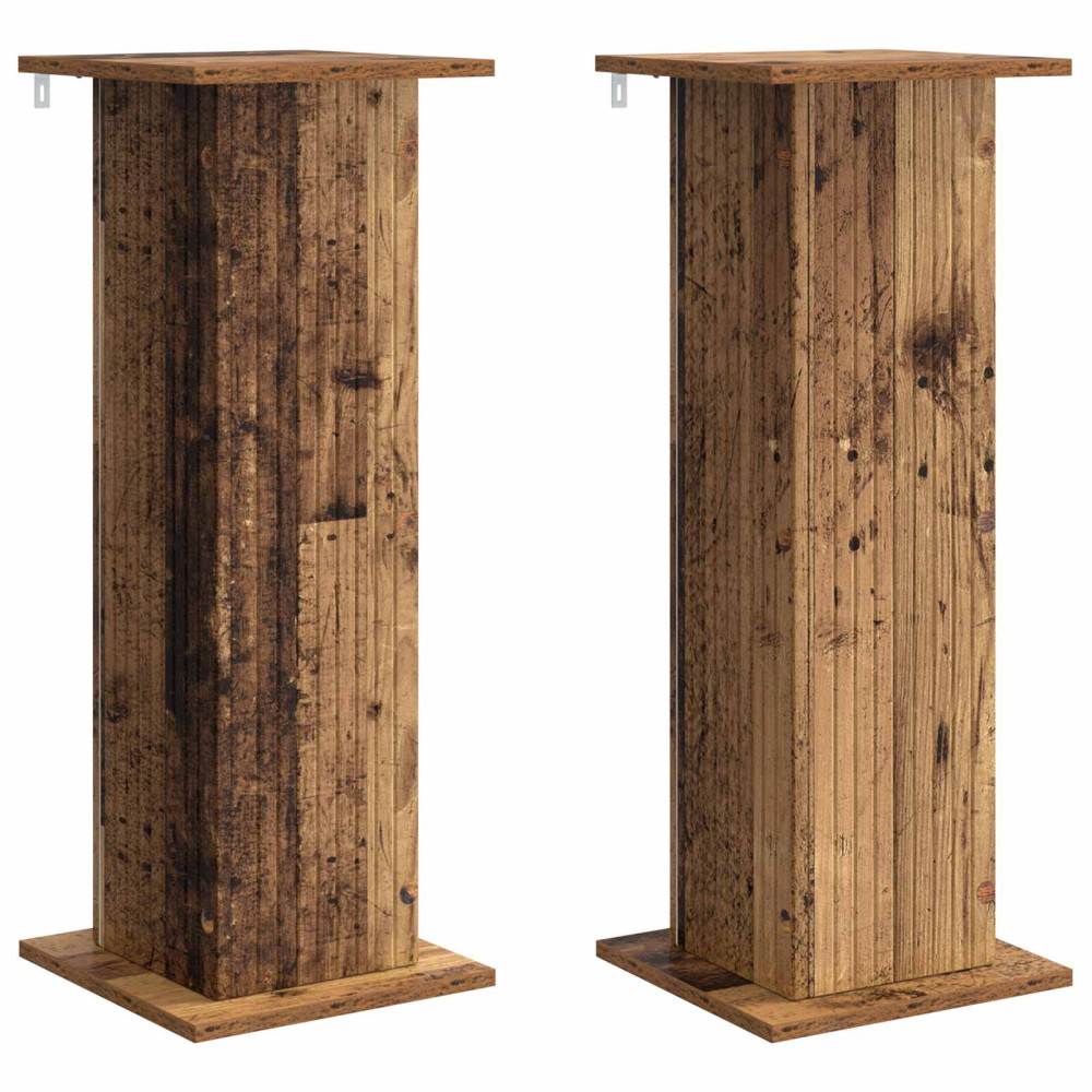 Produktbild för Växtställ 2 pcs Gammalt trä 30,5 x 30 x 80,5 cm Konstruerat trä