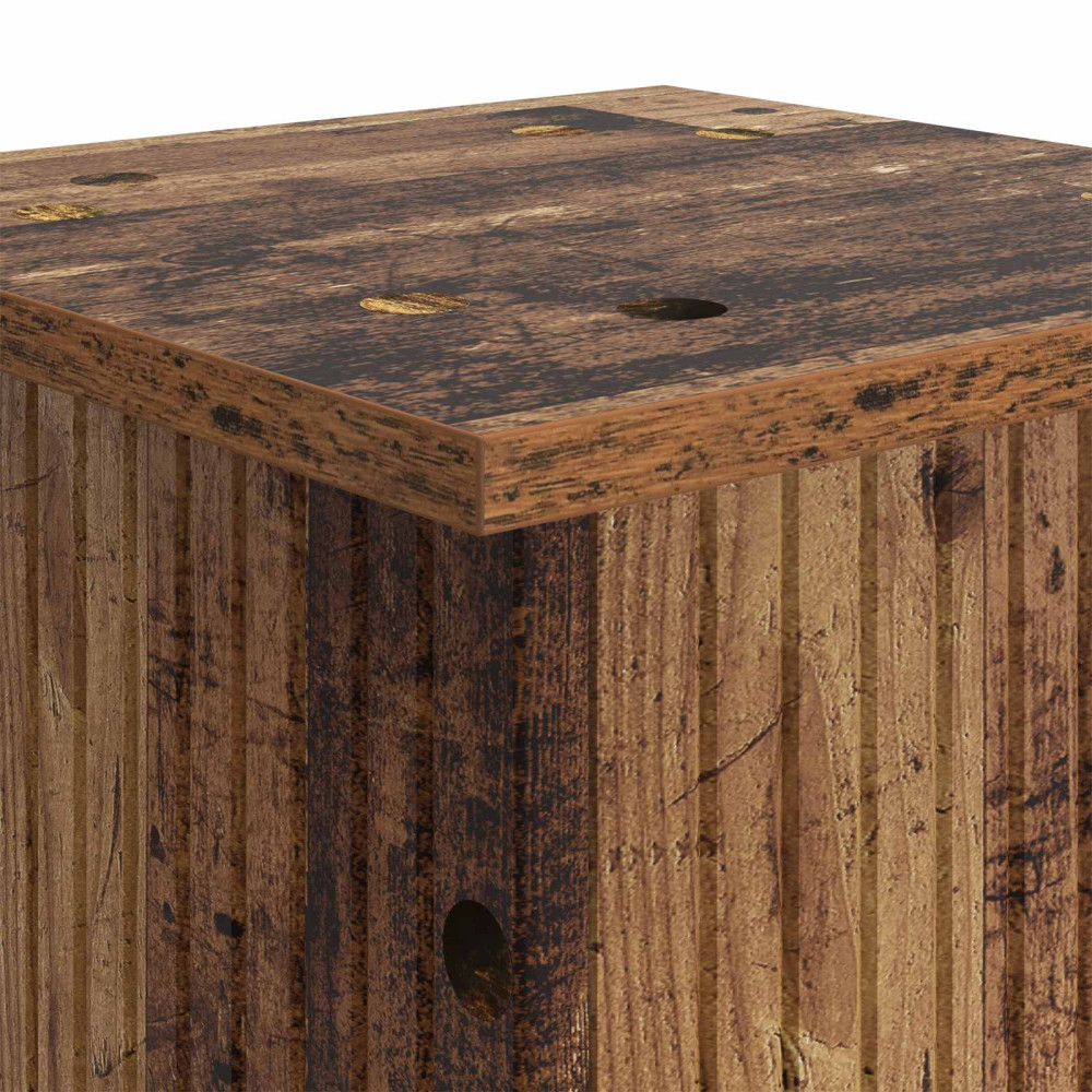Produktbild för Växtställ 2 pcs Gammalt trä 30,5 x 30 x 80,5 cm Konstruerat trä