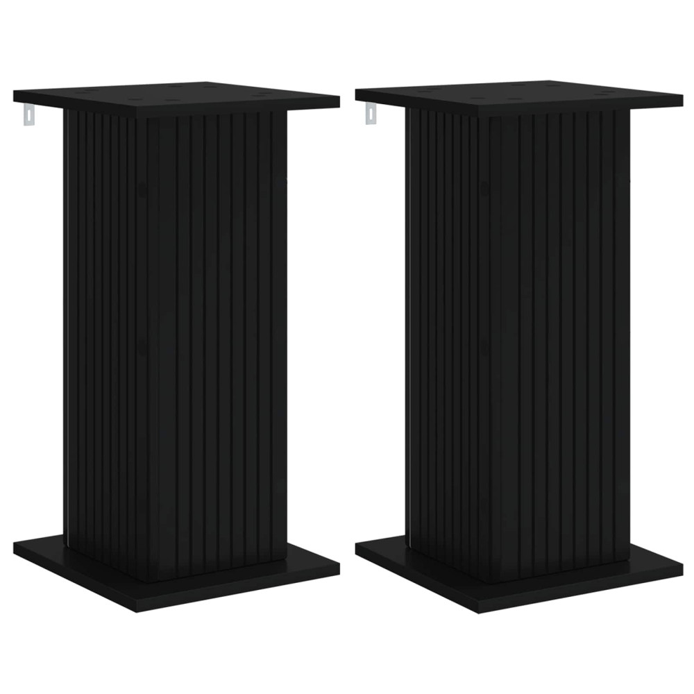 Produktbild för Växtställ 2 pcs Svart 30,5 x 30 x 60,5 cm Konstruerat trä