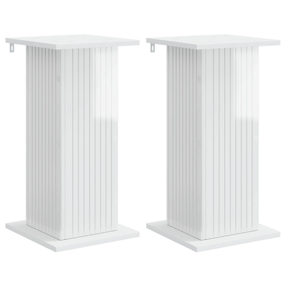 Produktbild för Växtställ 2 pcs Vit högglans 30,5 x 30 x 60,5 cm