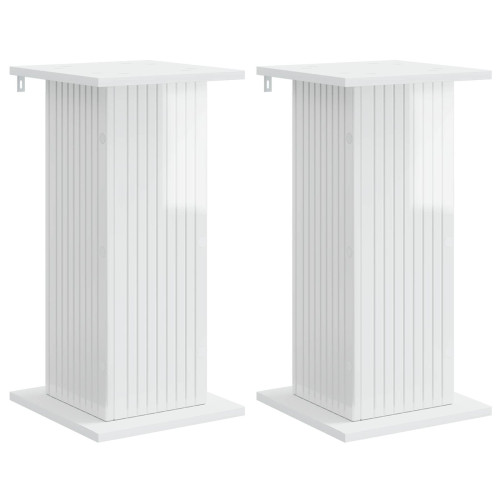 vidaXL Växtställ 2 pcs Vit högglans 30,5 x 30 x 60,5 cm