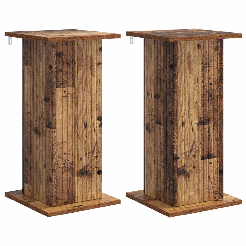 Produktbild för Växtställ 2 pcs Gammalt trä 30,5 x 30 x 60,5 cm Konstruerat trä