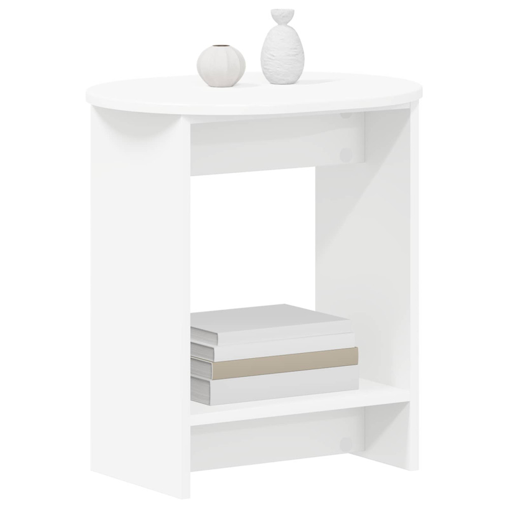 Produktbild för Sidobord Vit 50 x 39,5 x 55 cm Konstruerat trä