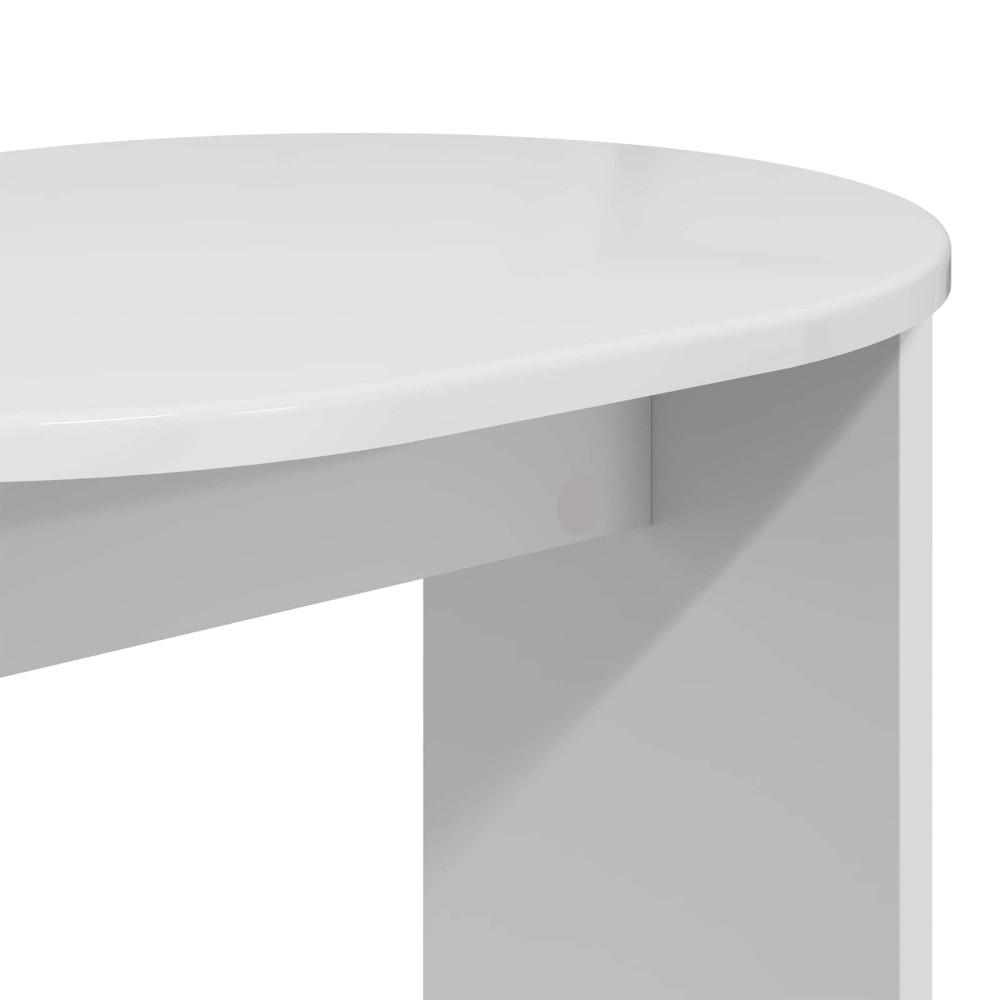 Produktbild för Sidobord Vit högglans 50 x 39,5 x 55 cm Konstruerat trä