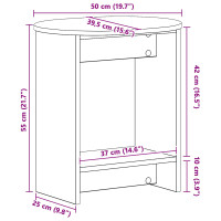 Produktbild för Sidobord Gammalt trä 50 x 39,5 x 55 cm Konstruerat trä