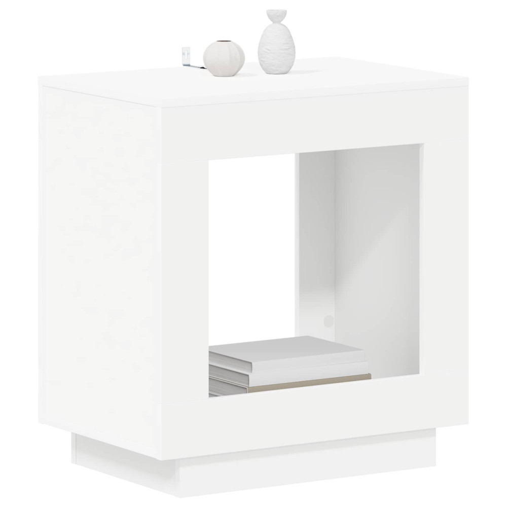 Produktbild för Sidobord Vit 60 x 40 x 65 cm Konstruerat trä