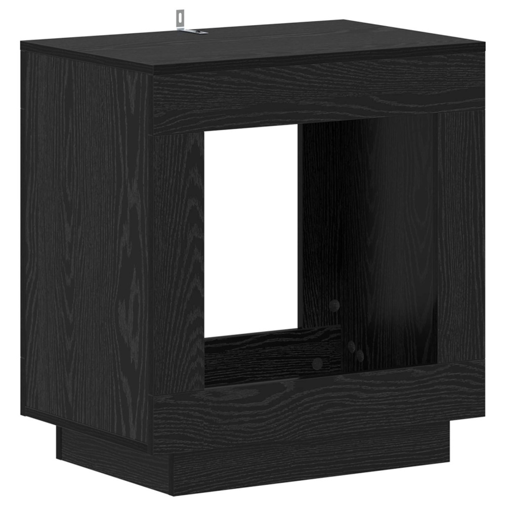 Produktbild för Sidobord Svart ek 60 x 40 x 65 cm Konstruerat trä