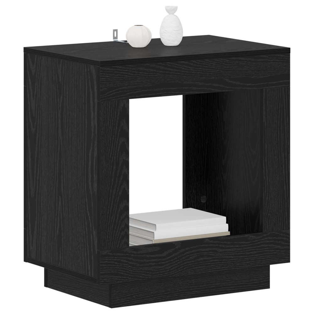 Produktbild för Sidobord Svart ek 60 x 40 x 65 cm Konstruerat trä