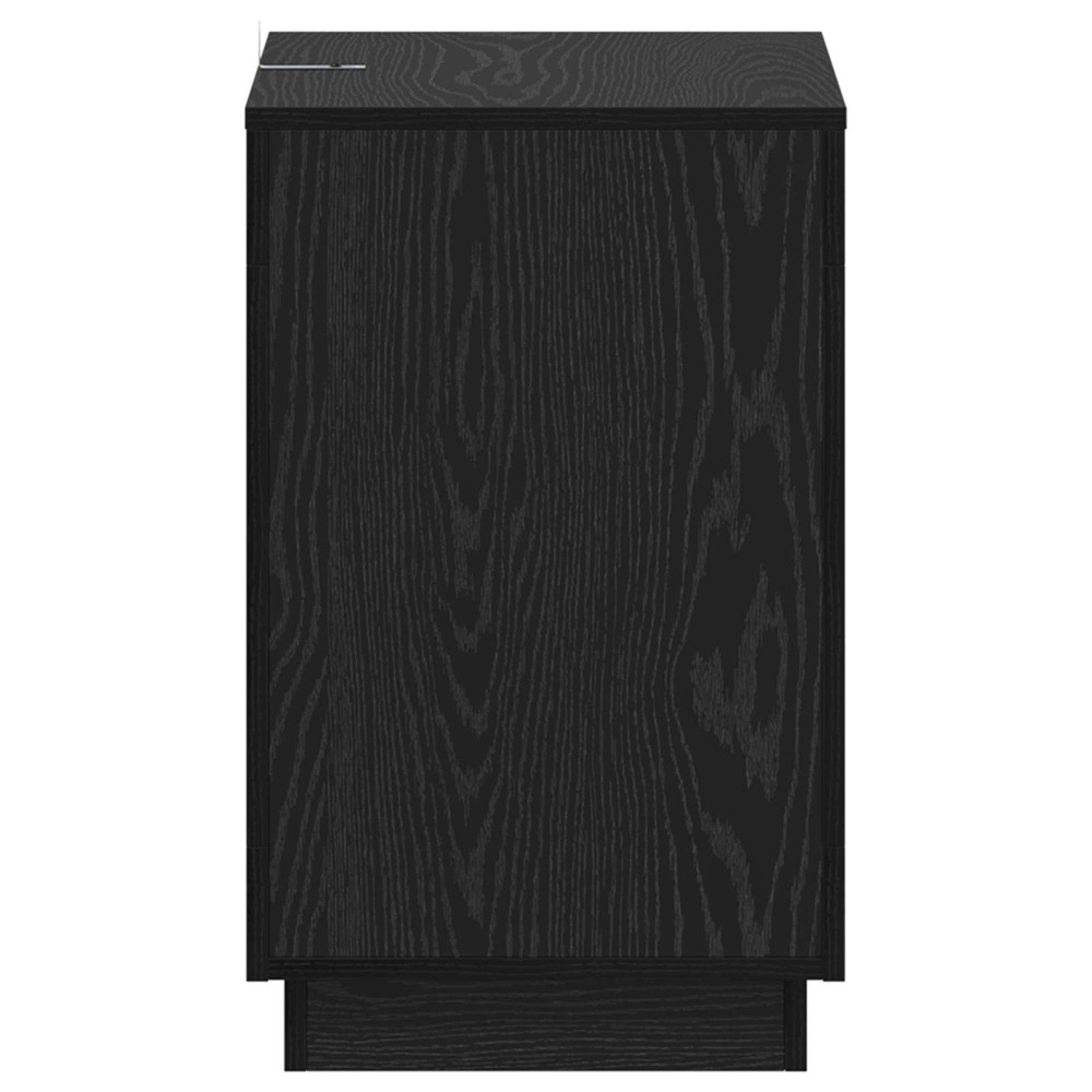 Produktbild för Sidobord Svart ek 60 x 40 x 65 cm Konstruerat trä
