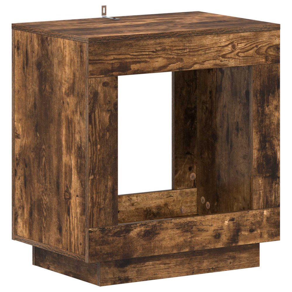 Produktbild för Sidobord Rökt ek 60 x 40 x 65 cm Konstruerat trä