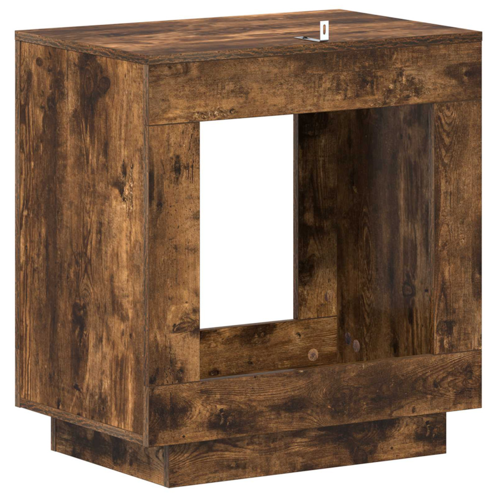 Produktbild för Sidobord Rökt ek 60 x 40 x 65 cm Konstruerat trä