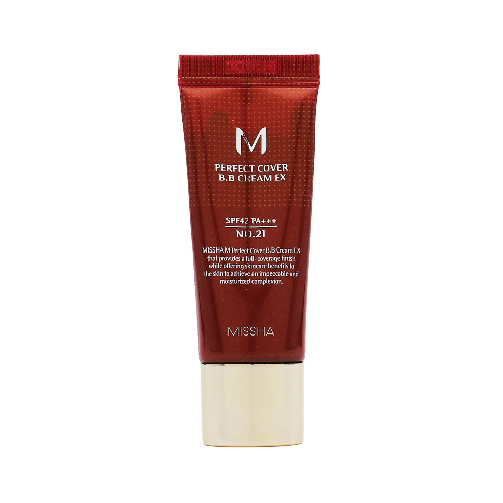 Produktbild för Missha Perfect Cover BB Cream EX SP42 Pa+++ 20ml 21 Light Beige