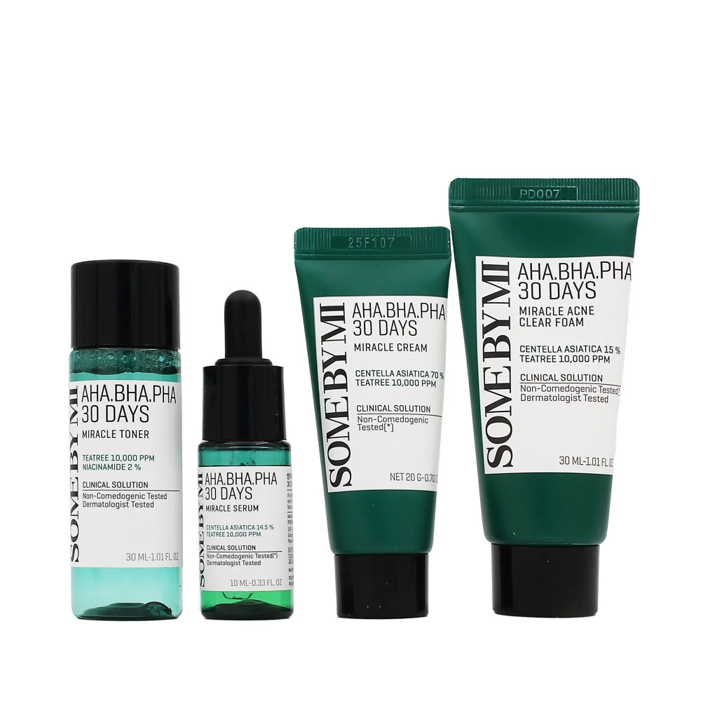 Produktbild för Some By Mi AHA BHA PHA 30 Days Kit (Mousse 30ml + Tonic 30ml + Serum 10ml + Cream 20g)