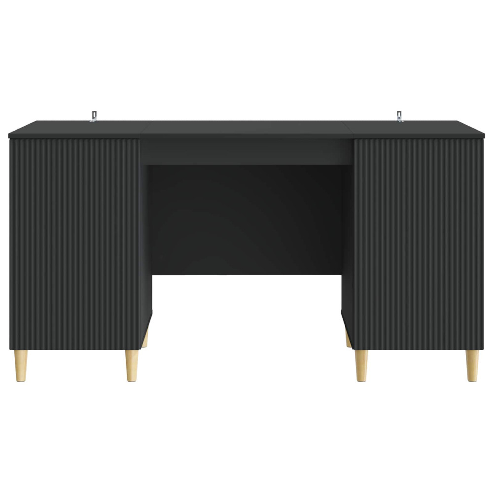 Produktbild för Skrivbord med hylla Svart 142,5 x 50 x 75 cm Konstruerat trä