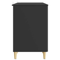 Produktbild för Skrivbord med hylla Svart 142,5 x 50 x 75 cm Konstruerat trä