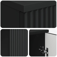 Produktbild för Skrivbord med hylla Svart 142,5 x 50 x 75 cm Konstruerat trä