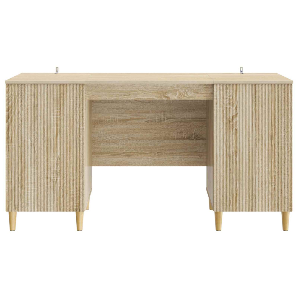 Produktbild för Skrivbord med dörr Sonoma-ek 142,5 x 50 x 75 cm Konstruerat trä