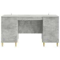 Produktbild för Skrivbord med dörr Betonggrå 142,5 x 50 x 75 cm Konstruerat trä