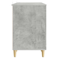 Produktbild för Skrivbord med dörr Betonggrå 142,5 x 50 x 75 cm Konstruerat trä