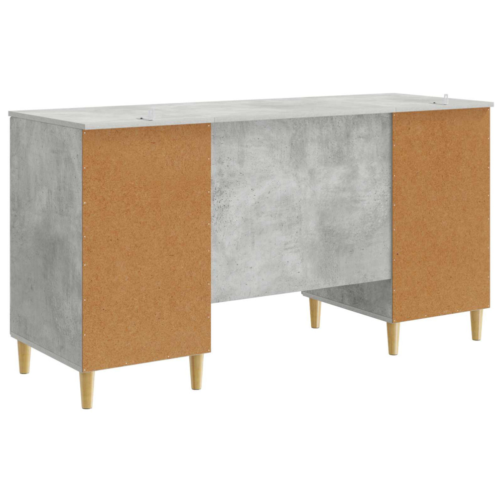 Produktbild för Skrivbord med dörr Betonggrå 142,5 x 50 x 75 cm Konstruerat trä