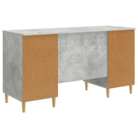 Produktbild för Skrivbord med dörr Betonggrå 142,5 x 50 x 75 cm Konstruerat trä