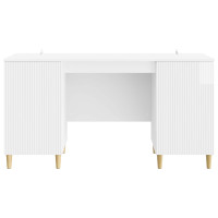 Produktbild för Skrivbord Vit högglans 142,5 x 50 x 75 cm Konstruerat trä