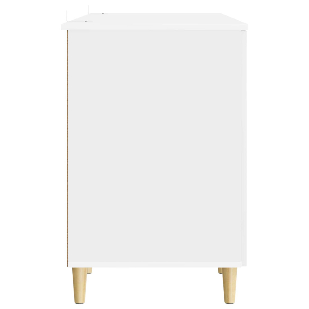 Produktbild för Skrivbord Vit högglans 142,5 x 50 x 75 cm Konstruerat trä