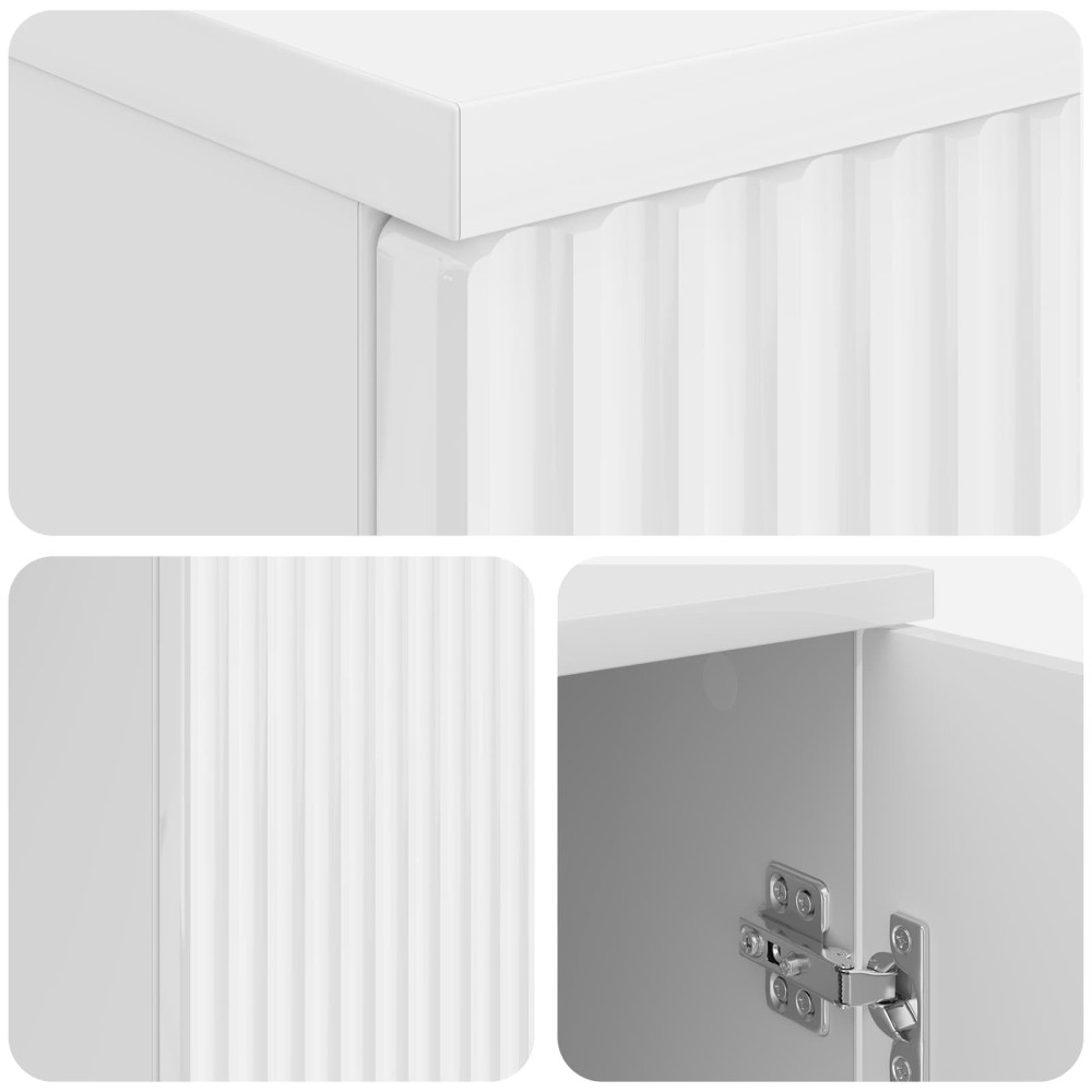 Produktbild för Skrivbord Vit högglans 142,5 x 50 x 75 cm Konstruerat trä