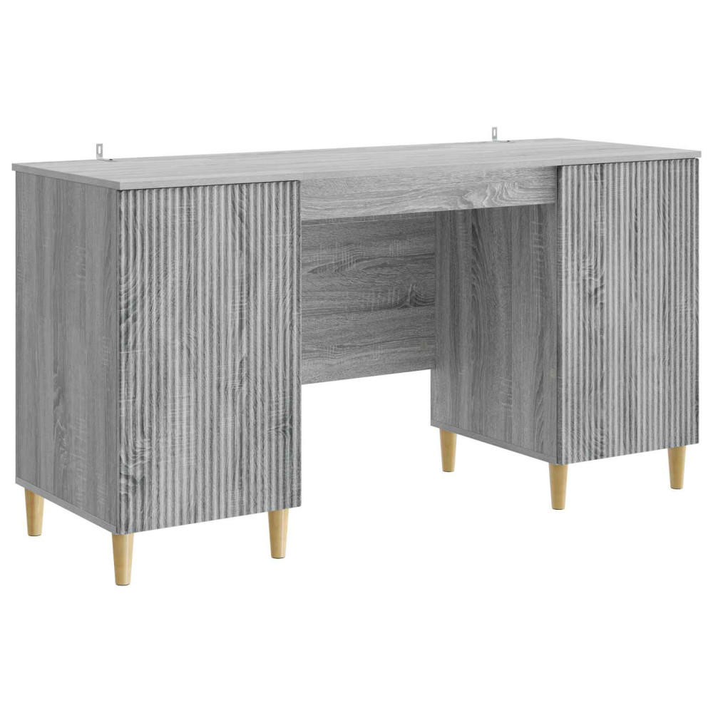 Produktbild för Skrivbord Grå sonoma-ek 142,5 x 50 x 75 cm Konstruerat trä