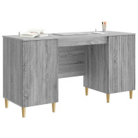 Produktbild för Skrivbord Grå sonoma-ek 142,5 x 50 x 75 cm Konstruerat trä
