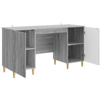 Produktbild för Skrivbord Grå sonoma-ek 142,5 x 50 x 75 cm Konstruerat trä