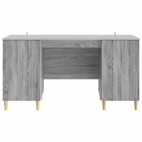 Produktbild för Skrivbord Grå sonoma-ek 142,5 x 50 x 75 cm Konstruerat trä