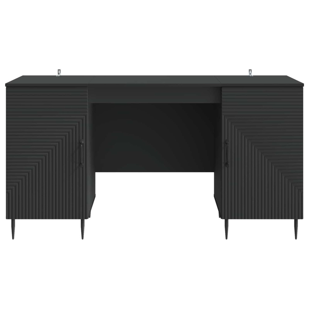 Produktbild för Skrivbord med hylla Svart 142,5 x 50 x 75 cm Konstruerat trä