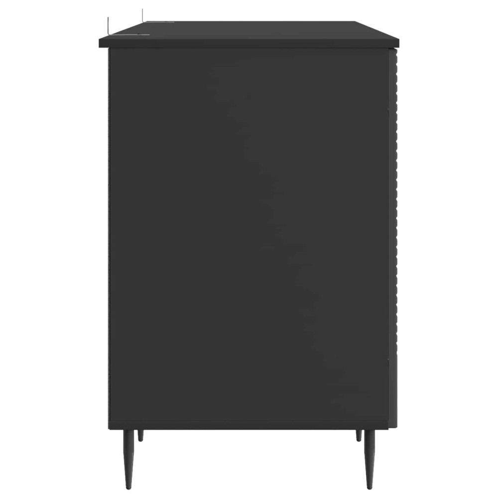 Produktbild för Skrivbord med hylla Svart 142,5 x 50 x 75 cm Konstruerat trä