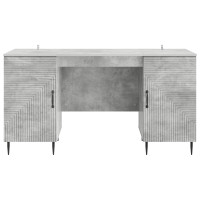 Produktbild för Skrivbord med dörr Betonggrå 142,5 x 50 x 75 cm Konstruerat trä