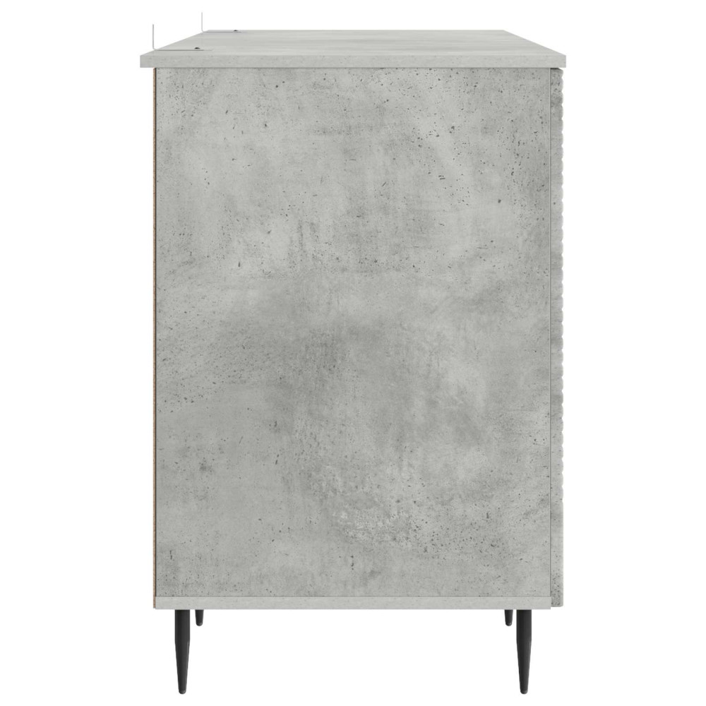 Produktbild för Skrivbord med dörr Betonggrå 142,5 x 50 x 75 cm Konstruerat trä
