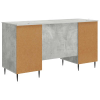 Produktbild för Skrivbord med dörr Betonggrå 142,5 x 50 x 75 cm Konstruerat trä