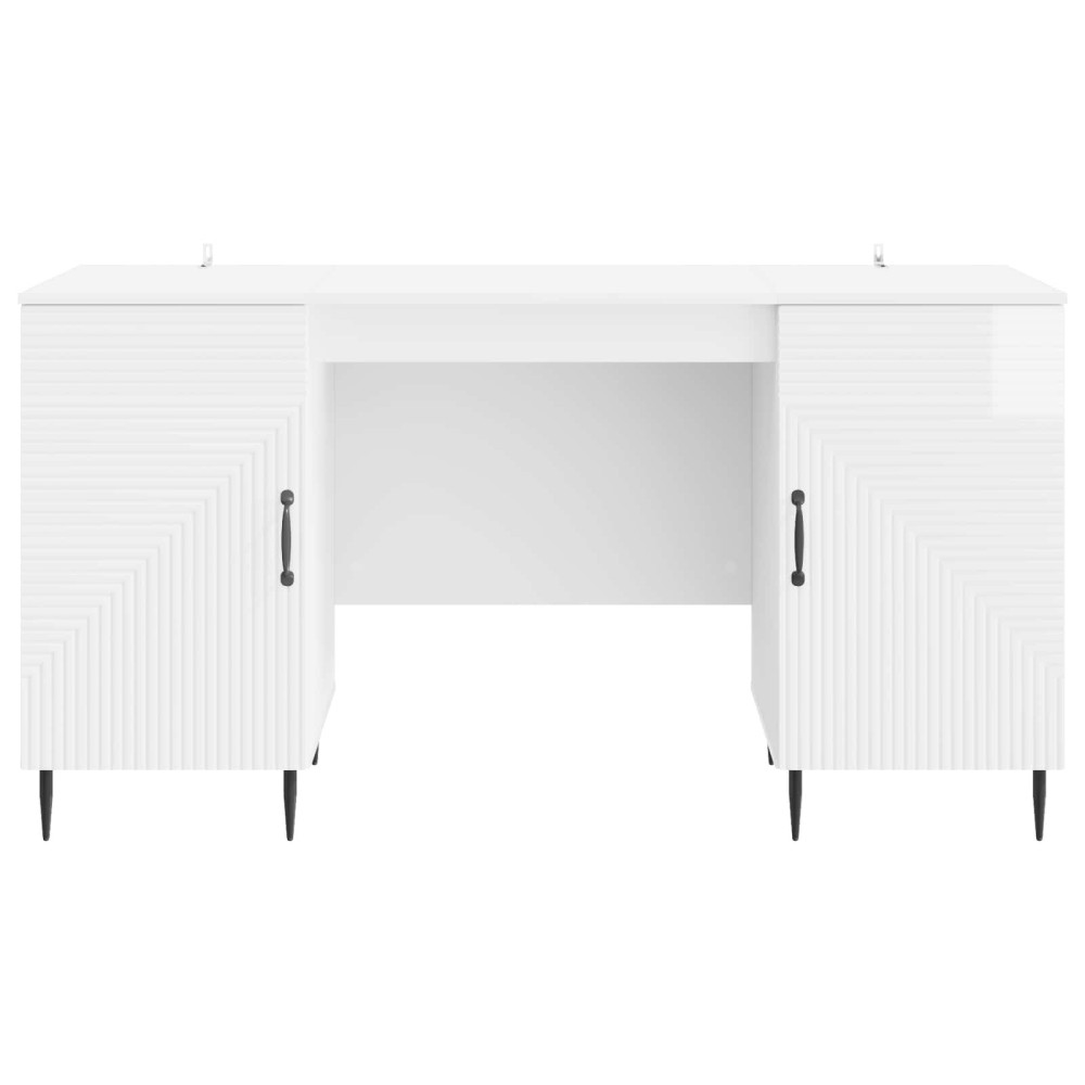 Produktbild för Skrivbord Vit högglans 142,5 x 50 x 75 cm Konstruerat trä