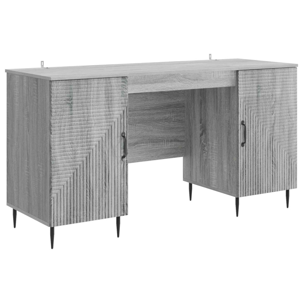 Produktbild för Skrivbord Grå sonoma-ek 142,5 x 50 x 75 cm Konstruerat trä