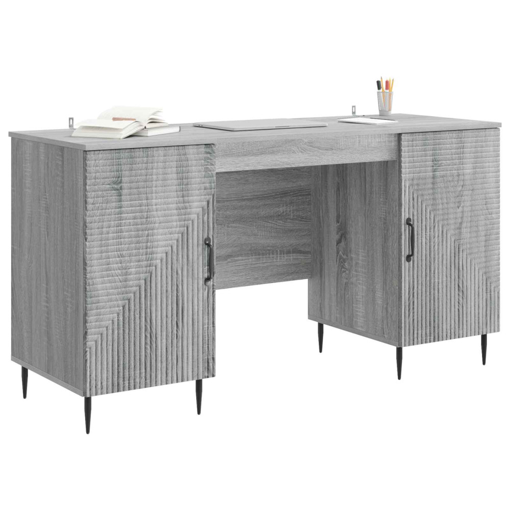 Produktbild för Skrivbord Grå sonoma-ek 142,5 x 50 x 75 cm Konstruerat trä