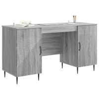 Produktbild för Skrivbord Grå sonoma-ek 142,5 x 50 x 75 cm Konstruerat trä