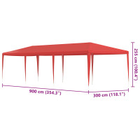 Produktbild för Partytält Röd 900 x 300 x 255 cm PE och stål
