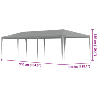 Produktbild för Partytält Ljusgrå 900 x 300 x 255 cm PE och stål