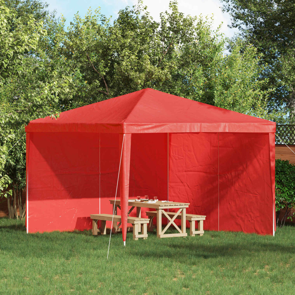 Produktbild för Partytältvägg 2 pcs Röd 300 x 195 cm PE och stål